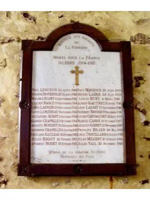 Plaque commémorative église de La Perrière