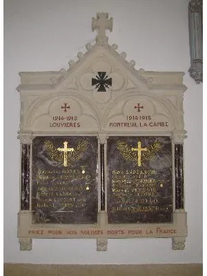 Plaque commémorative église de Louvières-en-Auge