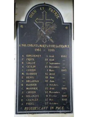 Plaque commémorative église de Saint-Martin-des-Landes