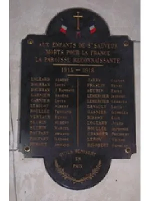 Plaque commémorative église de Saint-Sauveur-de-Carrouges