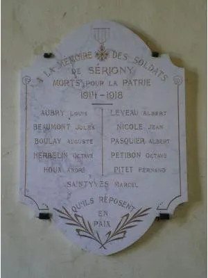 Plaque commémorative église de Sérigny