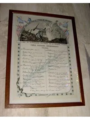 Tableau commémoratif 1914-1918 de Verrières
