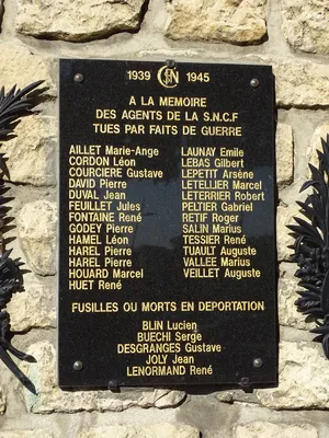 Plaque commémorative SNCF à Argentan