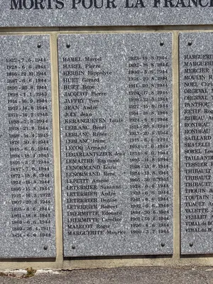 Plaque 39-45 du cimetière d'Argentan