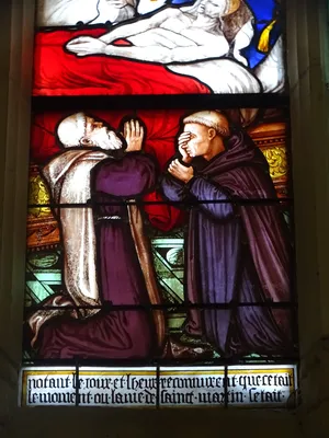Vitrail Baie A : La Mort de saint Martin dans l'Église Saint-Martin d'Argentan