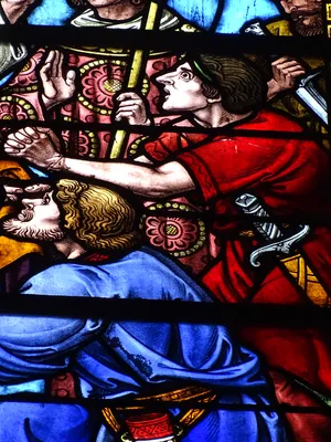 Vitrail Baie B : Saint-Latuin dans l'Église Notre-Dame-de-l'Assomption à La Ferté-Macé