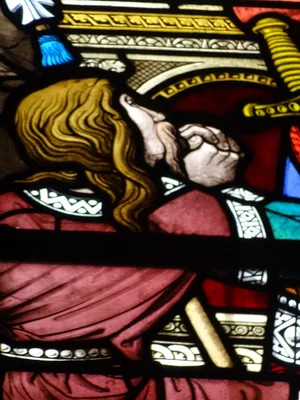 Vitrail Baie C : Saint-Denis dans l'Église Notre-Dame-de-l'Assomption à La Ferté-Macé