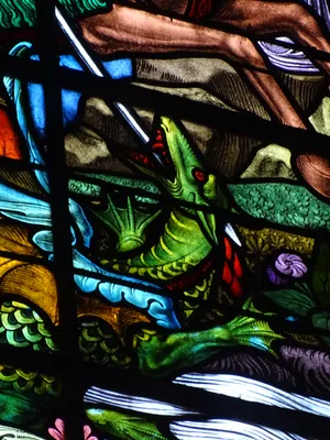 Vitrail Baie D : Saint-Georges dans l'Église Notre-Dame-de-l'Assomption à La Ferté-Macé