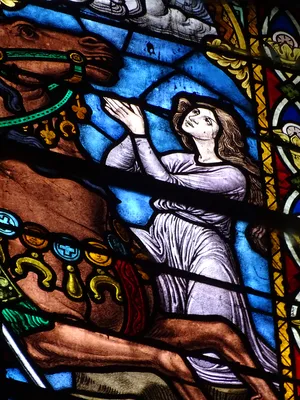 Vitrail Baie D : Saint-Georges dans l'Église Notre-Dame-de-l'Assomption à La Ferté-Macé