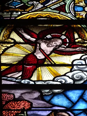 Vitrail Baie F : Saint-François-d'Assise dans l'Église Notre-Dame-de-l'Assomption à La Ferté-Macé