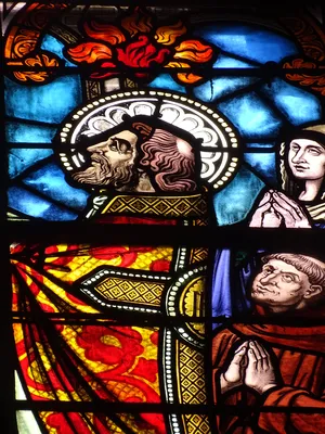 Vitrail Baie I : Saint-Ortaire dans l'Église Notre-Dame-de-l'Assomption à La Ferté-Macé