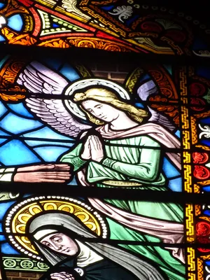 Vitrail Baie K : Sainte-Opportune dans l'Église Notre-Dame-de-l'Assomption à La Ferté-Macé