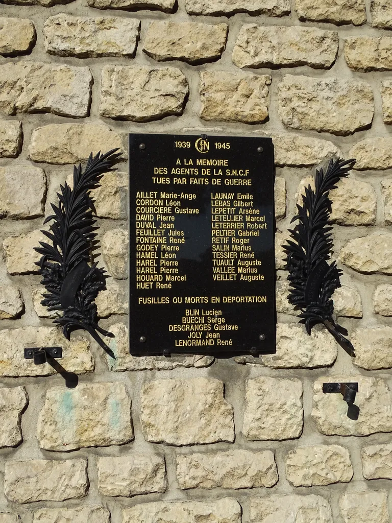 Plaque commémorative SNCF à Argentan