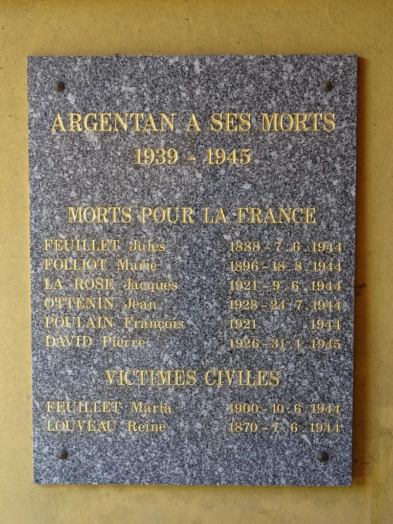 Plaque Coulandon 39-45 à Argentan