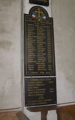 Plaques commémoratives église de Boissy-Maugis