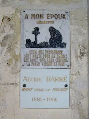 Plaque commémorative église de Montgaudry