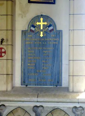 Plaque commémorative église de Normandel