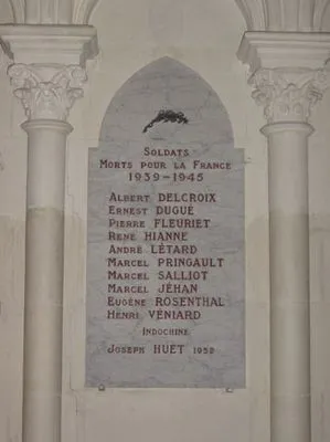 Plaque commémorative église de Saint-Georges-des-Groseillers