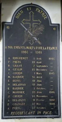 Plaque commémorative église de Saint-Martin-des-Landes