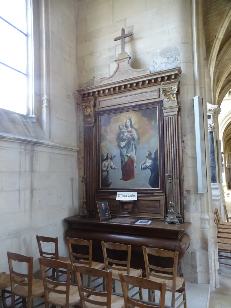 Tableau : Vierge à l'Enfant entre deux anges dans l'Église Saint-Germain d'Argentan