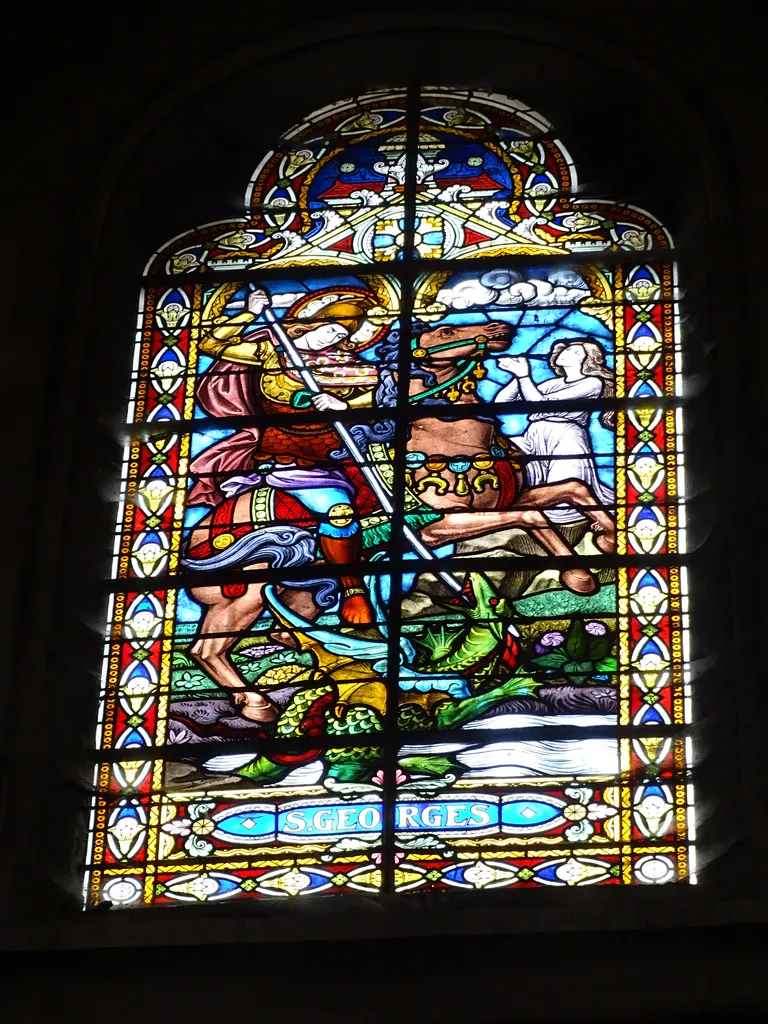Vitrail Baie D : Saint-Georges dans l'Église Notre-Dame-de-l'Assomption à La Ferté-Macé