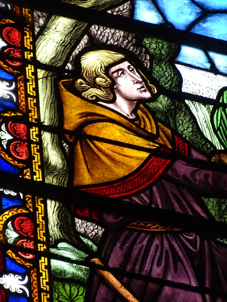 Vitrail Baie E : Sainte-Radegonde dans l'Église Notre-Dame-de-l'Assomption à La Ferté-Macé