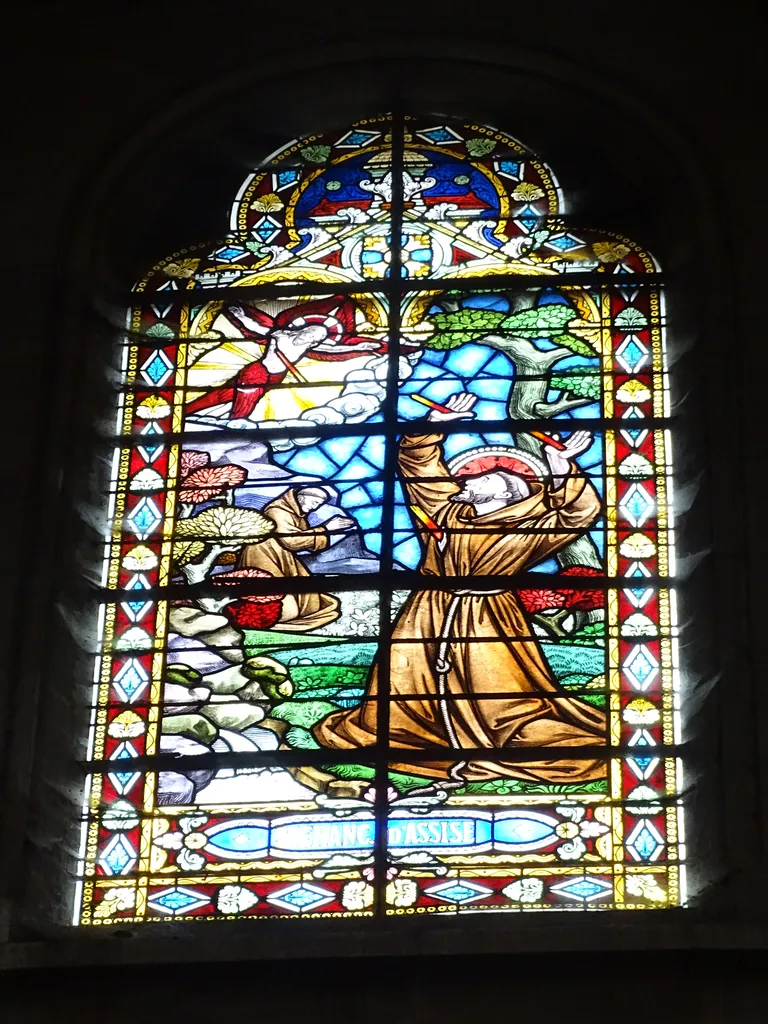 Vitrail Baie F : Saint-François-d'Assise dans l'Église Notre-Dame-de-l'Assomption à La Ferté-Macé