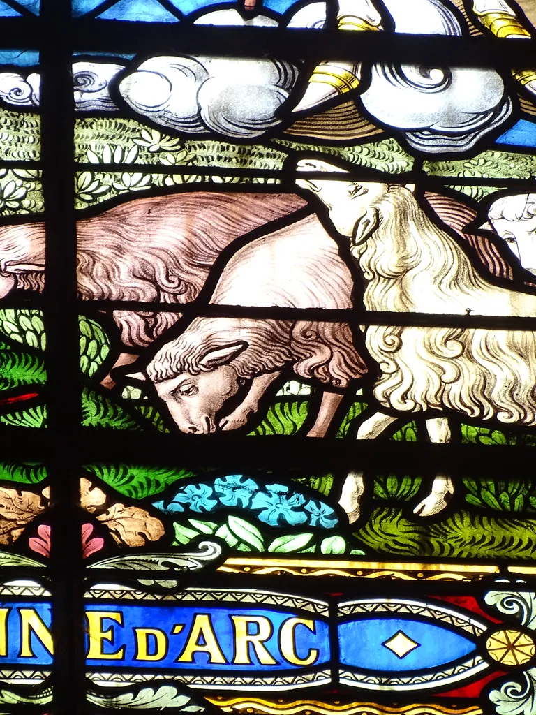 Vitrail Baie L : Jeanne-d'Arc dans l'Église Notre-Dame-de-l'Assomption à La Ferté-Macé